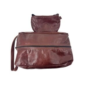 Waterloo Leather Oversized‎ Toiletry Bag with Small Utility Travel Bag- Men